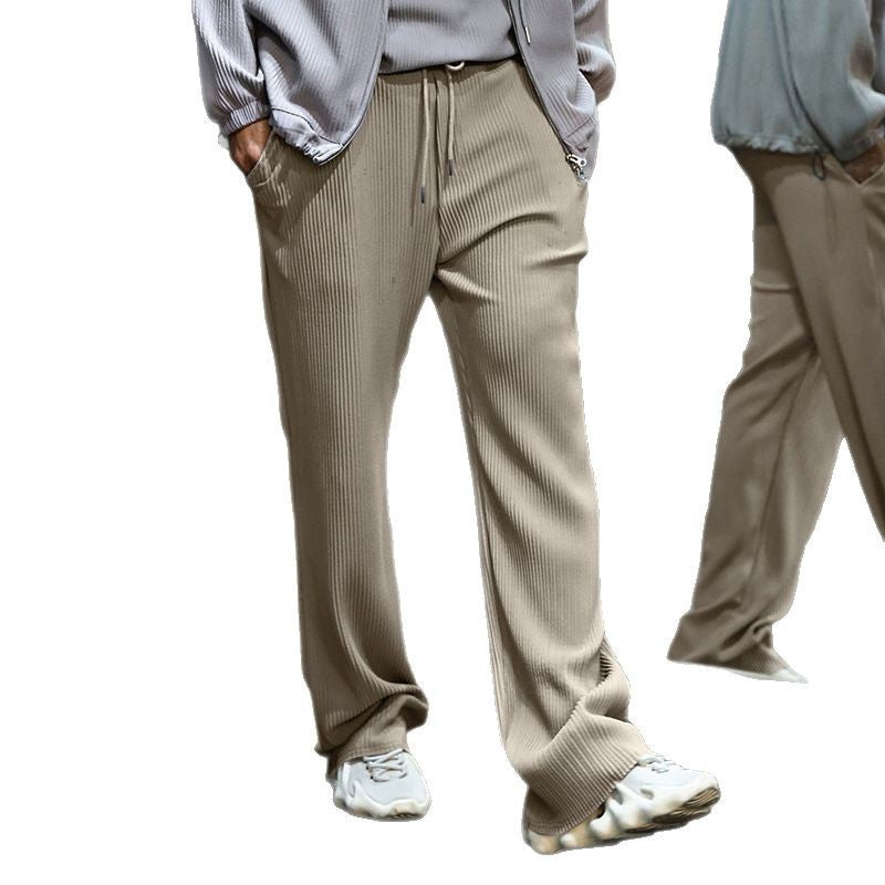 Women's Elegant Relaxed Fit Pants with Elastic Waist