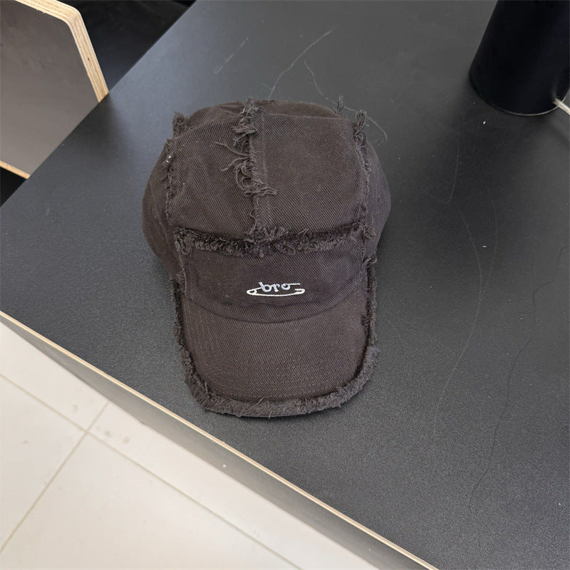 Men's Distressed Denim Snapback Cap