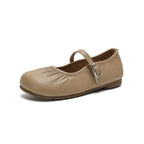 Women's Ballet Flats with Elastic Band and Decorative Strap