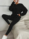 Women's Leggings Set with Textured Long-Sleeve Top