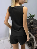 Women's High-Quality Sporty Short Set with Breathable Waffle Texture