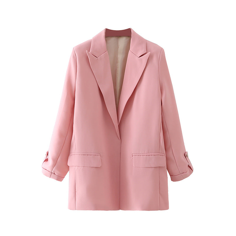 Elegant Blazer Jacket with Modern Cut and Textured Fabric