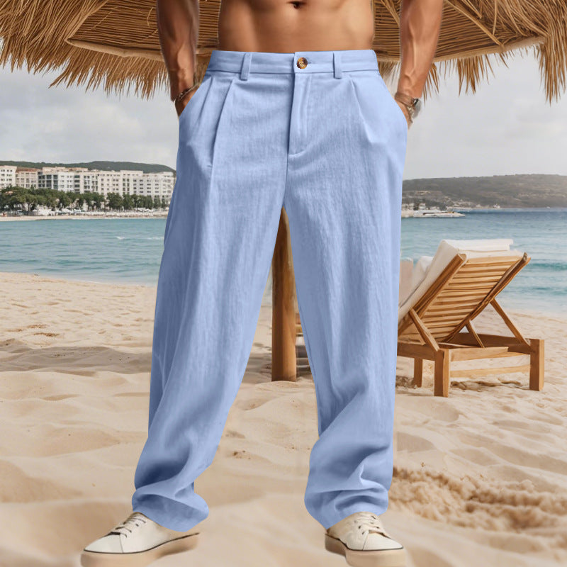 Elegant Loose-Fit Trousers with Fine Pleats