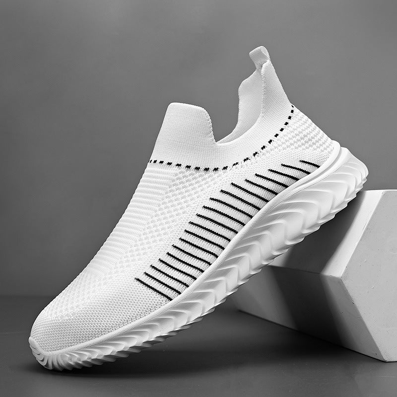 Women's Breathable Slip-On Sneakers with Elastic Ribbed Design