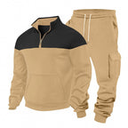 Men's Leisure Training Suit with Quilted Details