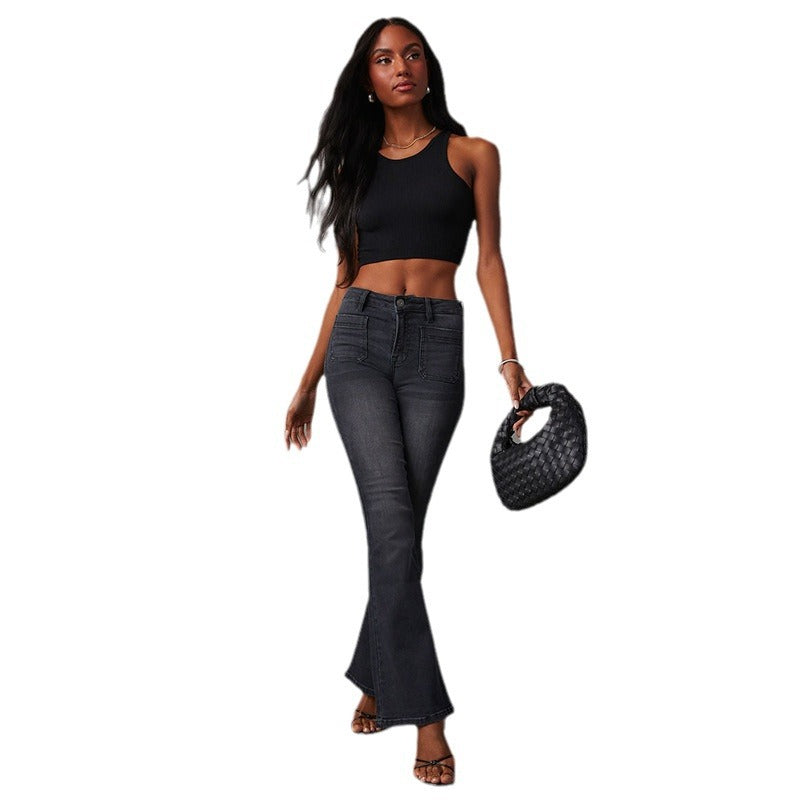 Women's High-Waisted Flared Jeans