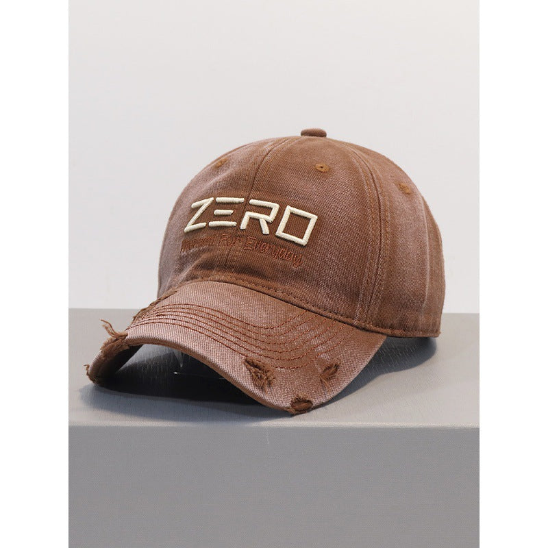 Men's Distressed Cotton Baseball Cap