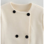 Elegant Winter Jacket with Double Button and Pocket Design