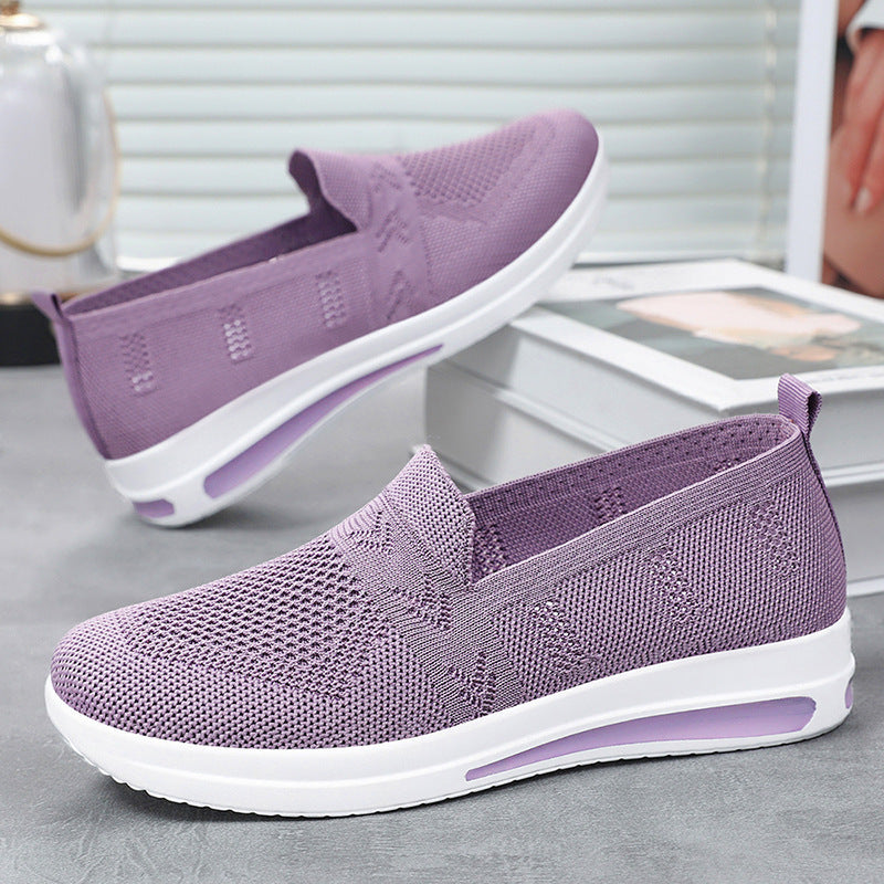Women's Breathable Slip-On Sneakers with Flexible Upper and Comfortable Footbed