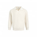 Elegant Knit Sweater with Modern Collar