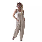 Women's Jumpsuit with Pockets and Adjustable Straps
