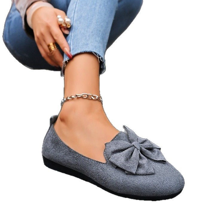 Women's Ballet Flats with Elegant Bow Detail