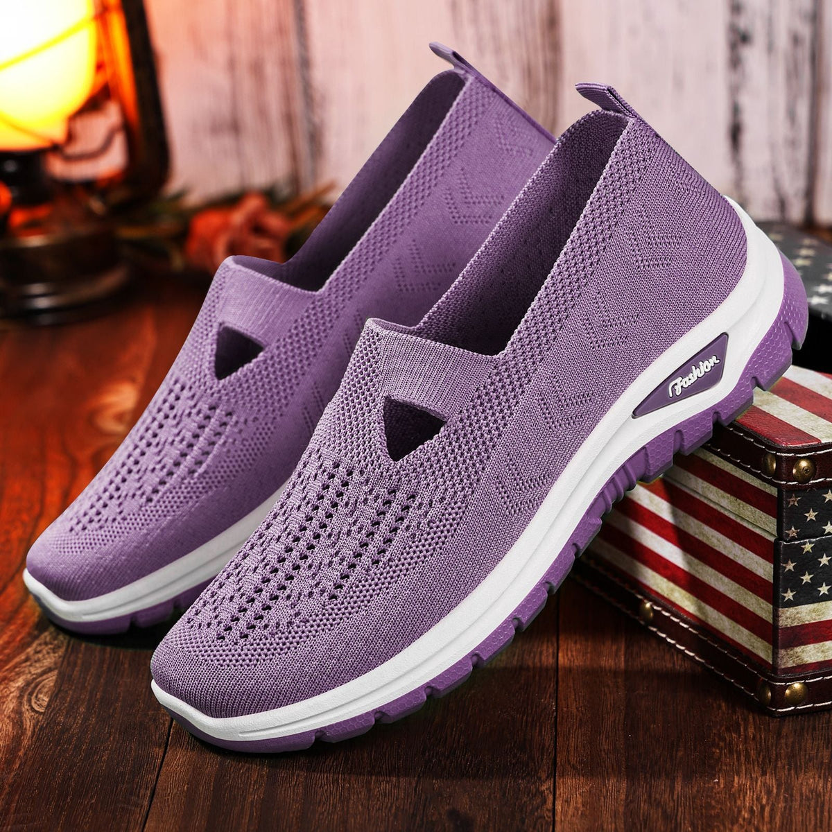 Women's Breathable Casual Sneakers with Flexible Entry and Non-Slip Sole