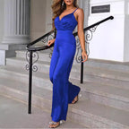 Elegant Women's Jumpsuit with Thin Straps and a Flowing Cut