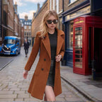 Women's Elegant Double-Breasted Wool Coat