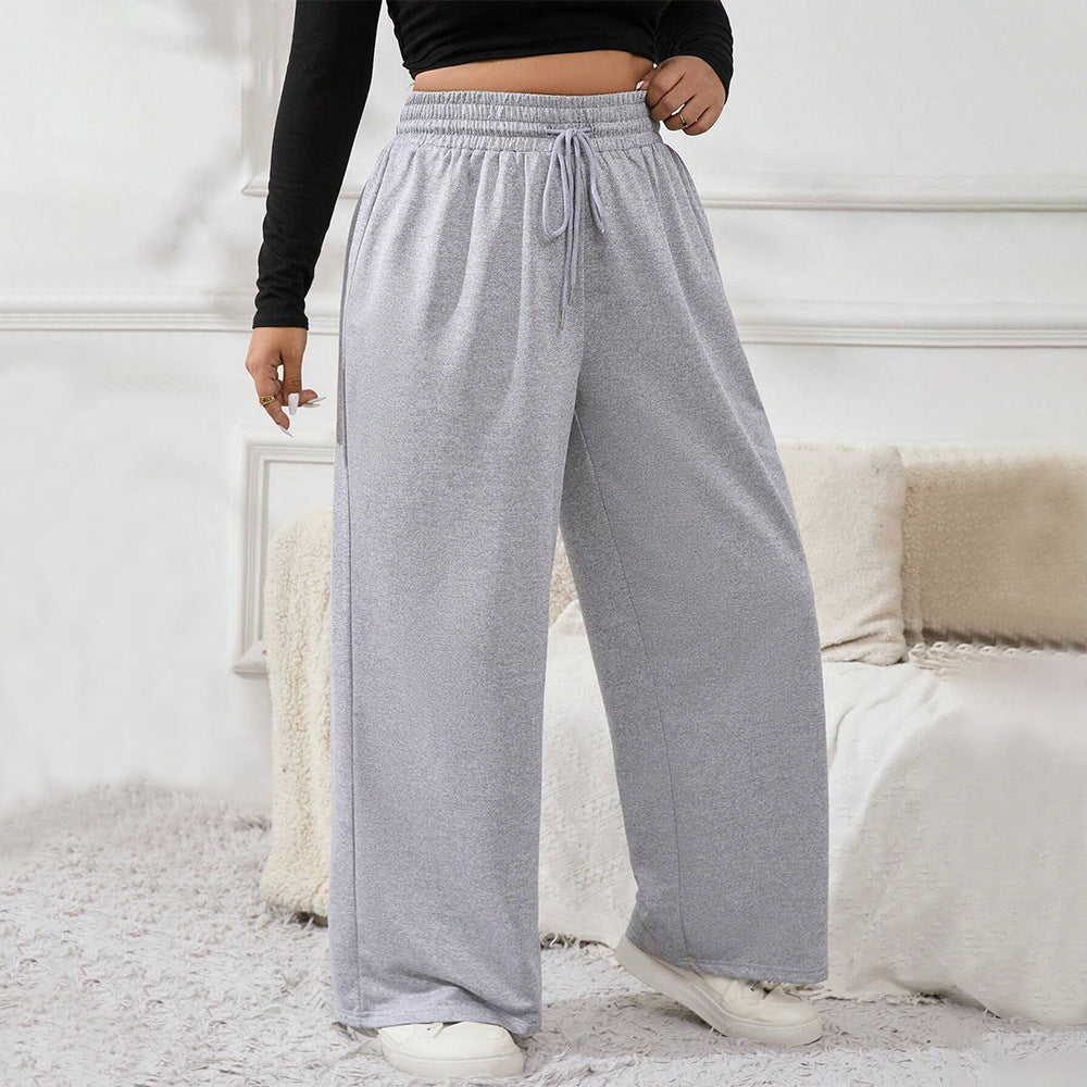 Women's Wide-Leg Casual Pants with Elastic Waist
