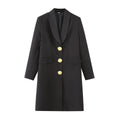 Elegant Women's Blazer Jacket with Decorative Buttons