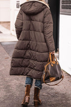 Women's Long Padded Winter Jacket with Fleece Lining