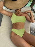 Women's Asymmetrical Ribbed Bikini