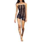 Women's Ribbed Bodycon Jumpsuit with Elegant Straps