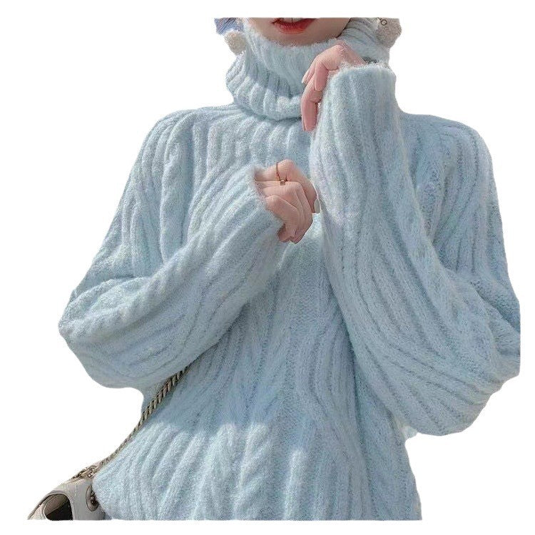 Women's High-Neck Chunky Knit Sweater