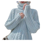 Women's High-Neck Chunky Knit Sweater