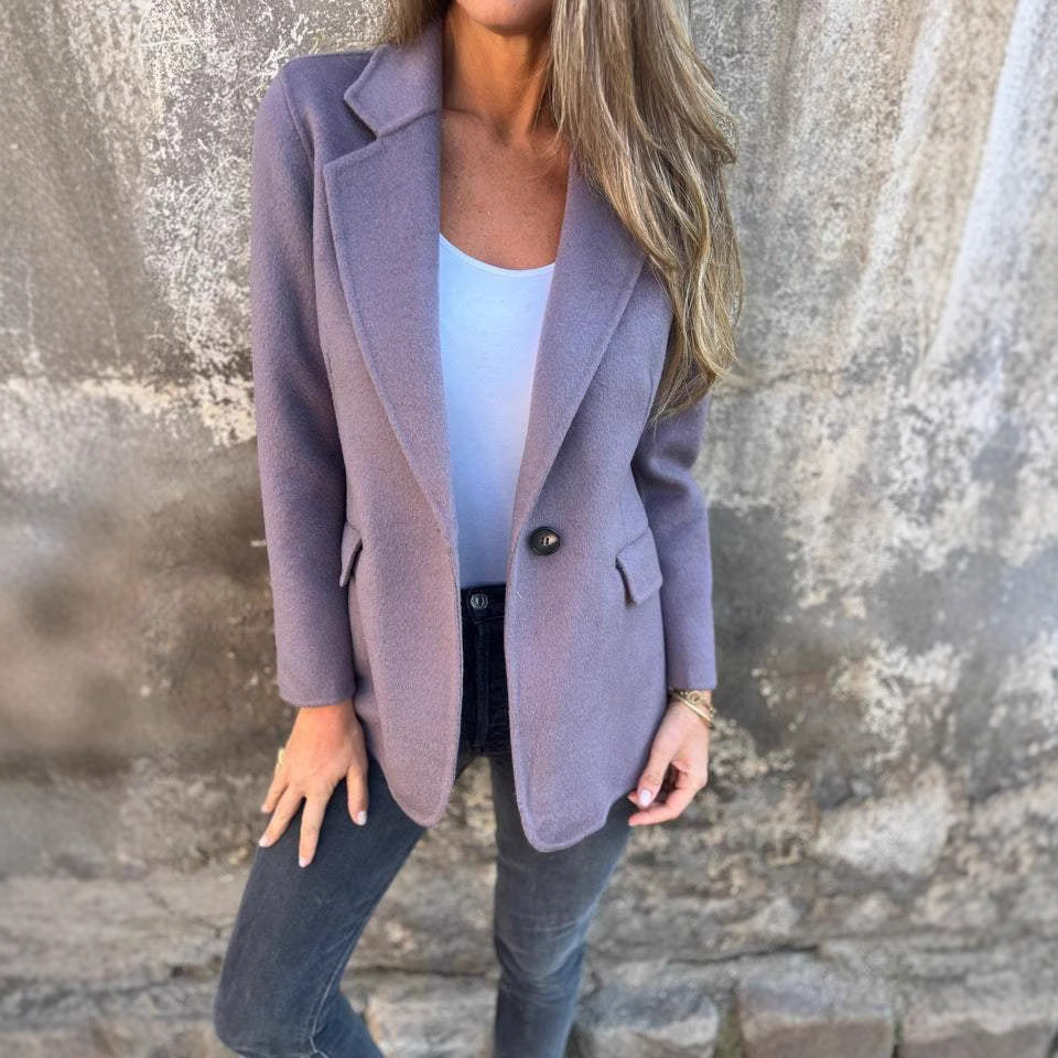 Women's Elegant Wool Jacket with Slim Fit