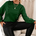 Elegant Women's Blouse with Ruffle Details and Loose Sleeves