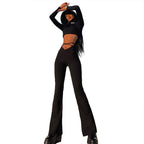 Women's Fitted Jumpsuit with Side Slit and Long Legs