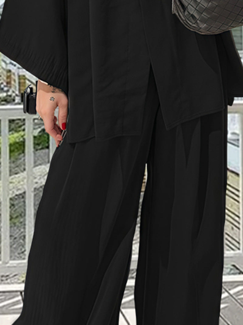 Elegant Kimono Jacket with Wide Sleeves and Loose Fit