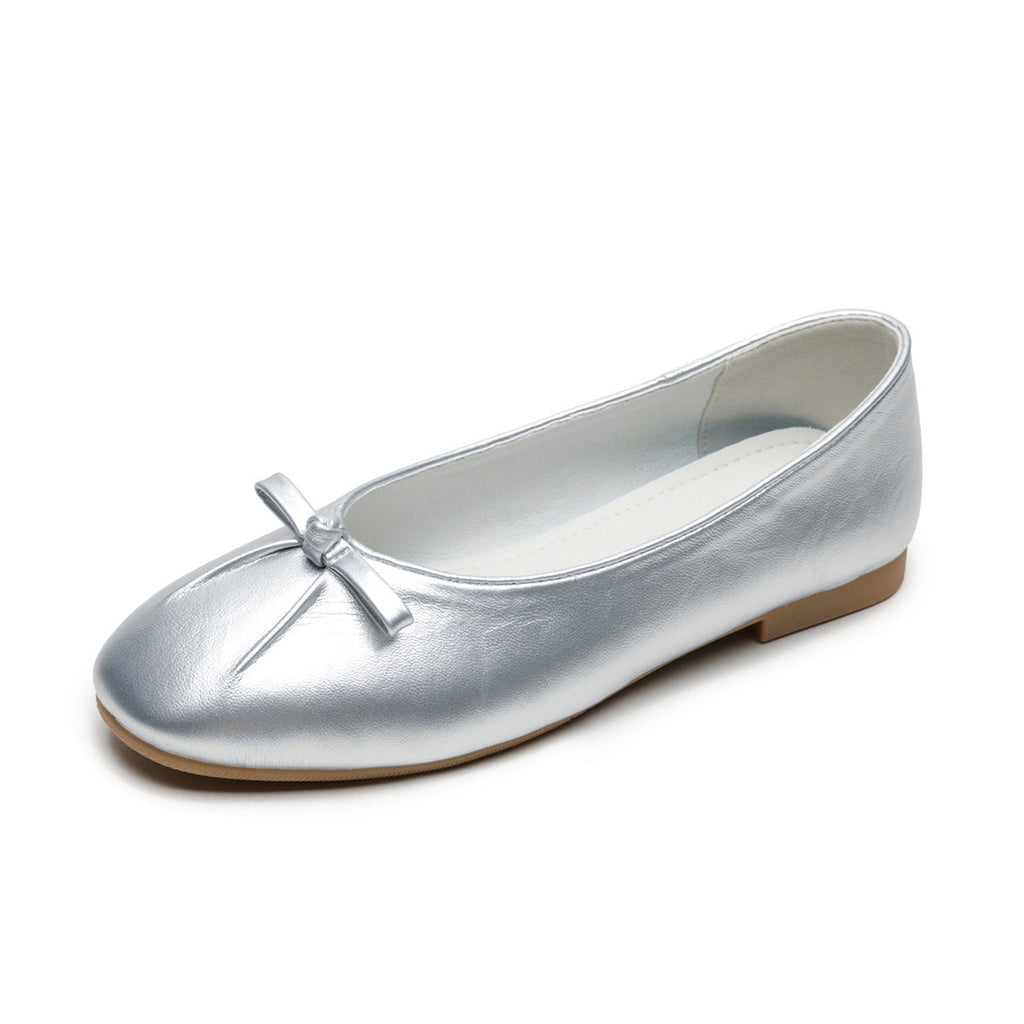 Women's Ballet Flats with Elegant Bow Detail and Comfortable Footbed