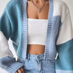 Women's Chunky Knit Cardigan with Balloon Sleeves