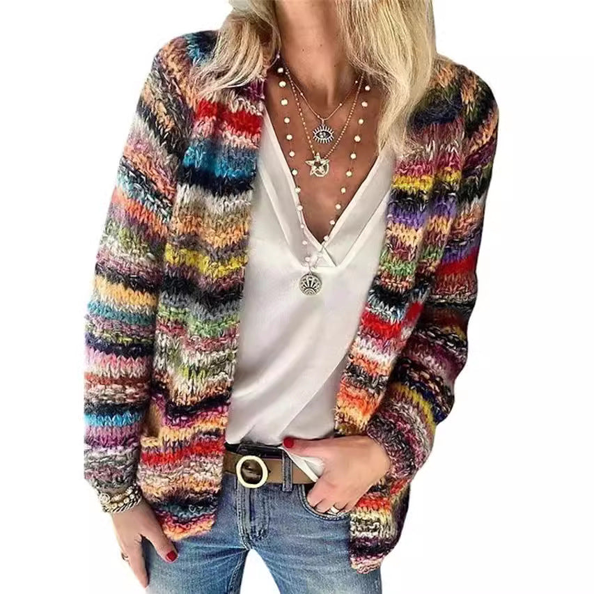 Women's Colorful Cardigan with Modern Design
