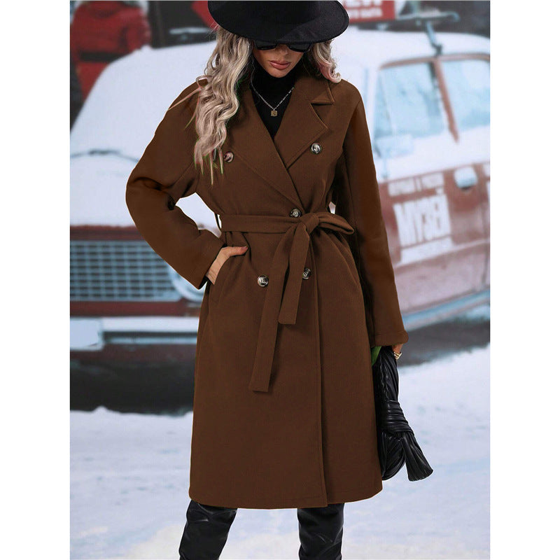 Women's Double-Breasted Wool Coat