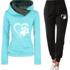 Women's Leisure Jogging Suit with Innovative Hood Design and Pockets