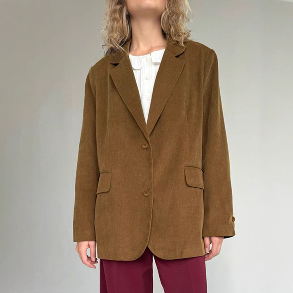 Women's Elegant and Comfortable Corduroy Blazer