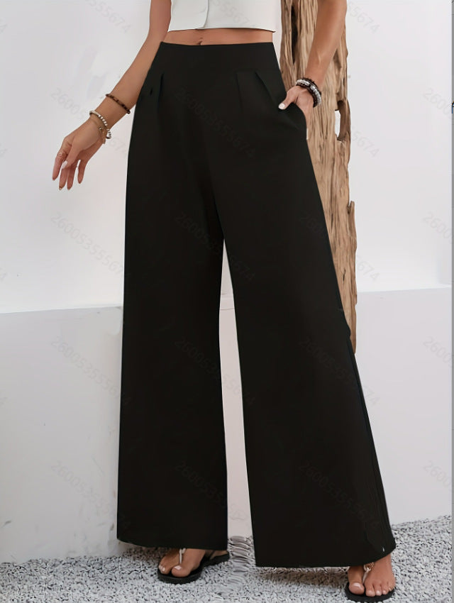 Women's Elegant Wide-Leg Pleated Pants