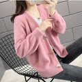 Women's Fluffy Cardigan with Elegant Button Details
