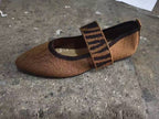 Women's Ballet Flats with Elastic Strap Design and Animal Print