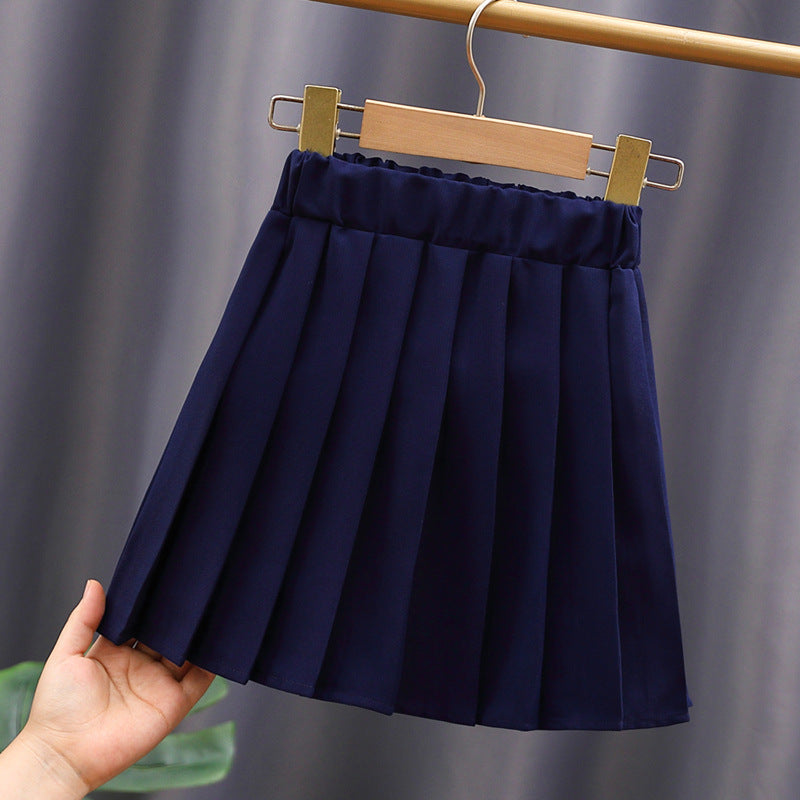 Women's Pleated Skirt with Elastic Waistband