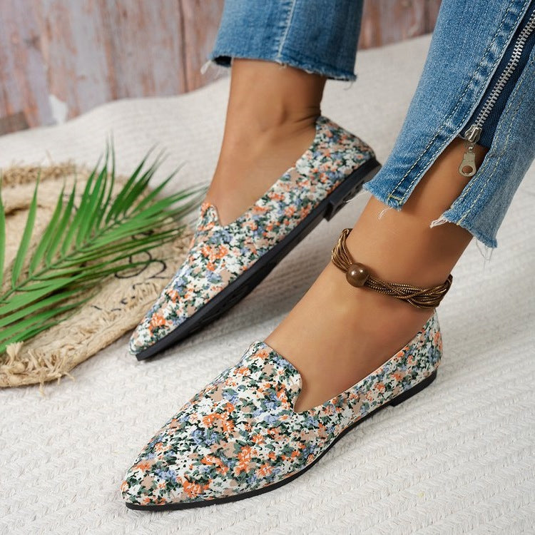 Women's Ballet Flats with Elegant Tweed Finish