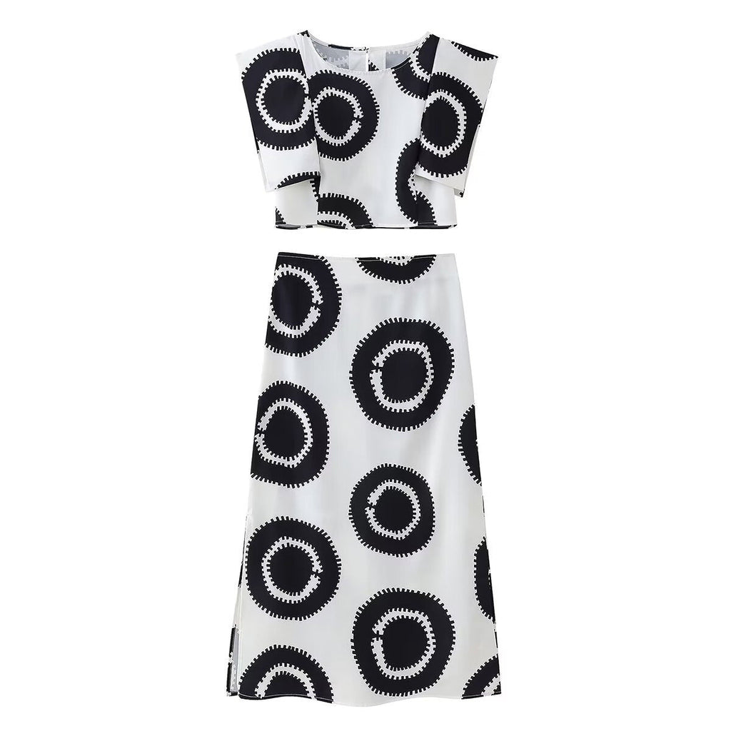 Women's Maxi Skirt with Graphic Pattern and Side Slit