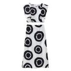 Women's Maxi Skirt with Graphic Pattern and Side Slit