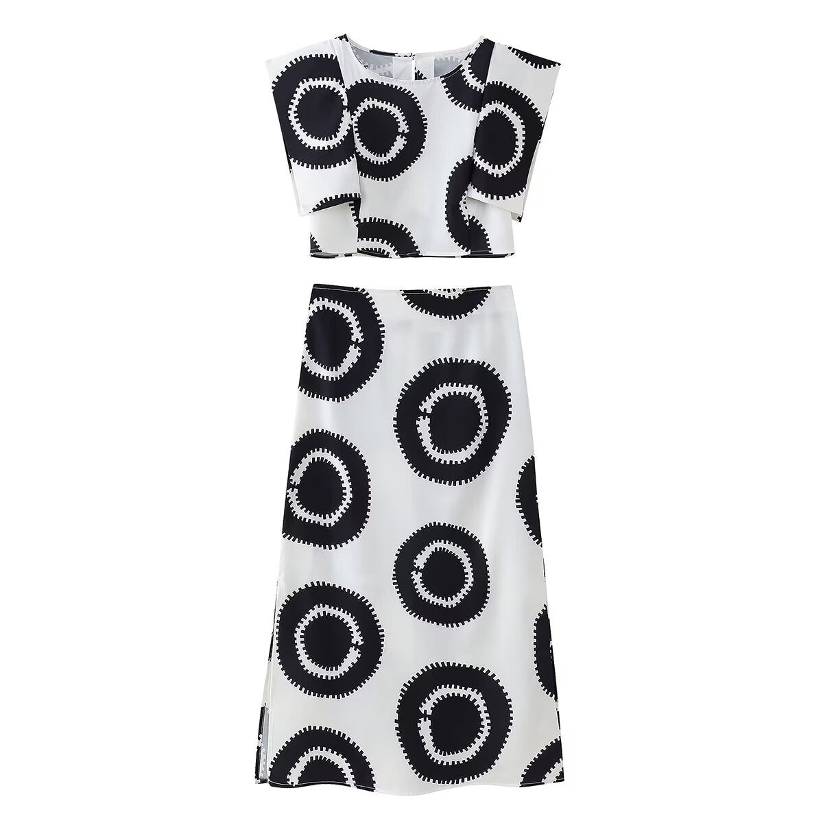 Women's Maxi Skirt with Graphic Pattern and Side Slit