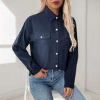 Women's Elegant Blouse with Decorative Pleat Structure