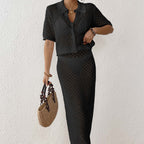 Elegant Women's Crochet Kimono Set