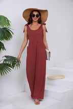 Women's Elegant Jumpsuit with Adjustable Straps and Wide Legs