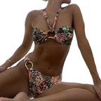 Women's Bandeau Bikini with Unique Ring Detail