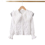 Women's Blouse with Voluminous Ruffle Collar