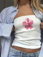 Women's Bandeau Top with Bold Statement Print